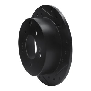 Kia Soul Brake Rotor (1) - Rear Right - R1 Concepts - Drilled & Slotted - Black - `10-`13